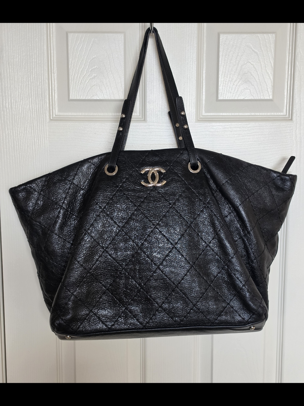 Chanel Black Quilted Leather Extra Large Tote Bag